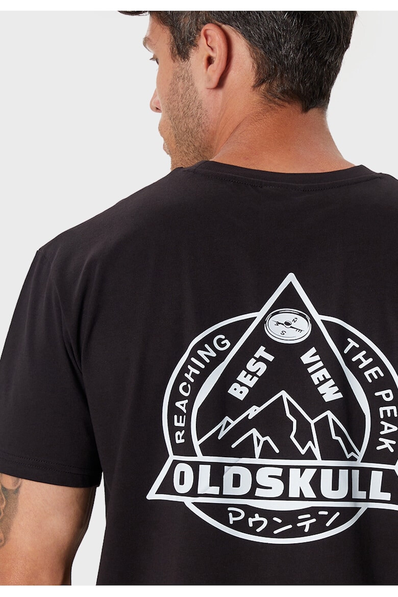 Oldskull Tricou cu imprimeu logo si decolteu la baza gatului 173153 - Pled.ro