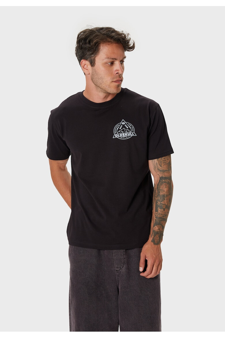 Oldskull Tricou cu imprimeu logo si decolteu la baza gatului 173153 - Pled.ro