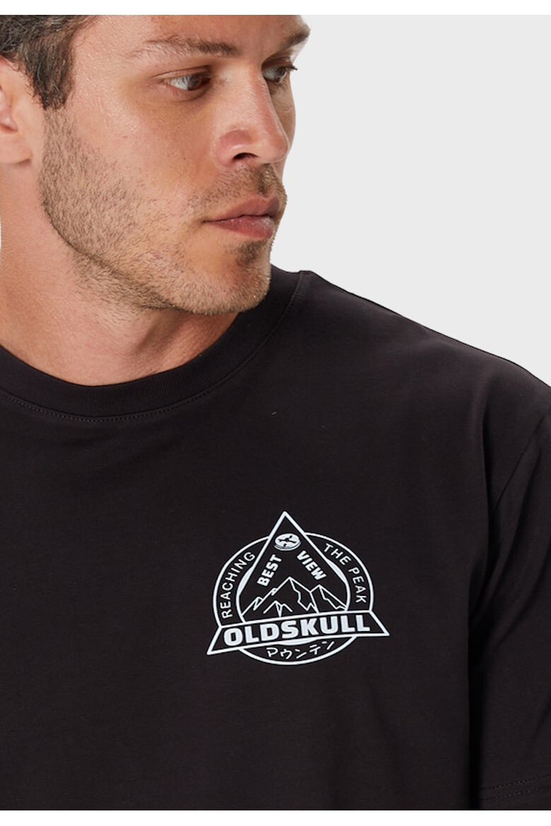 Oldskull Tricou cu imprimeu logo si decolteu la baza gatului 173153 - Pled.ro