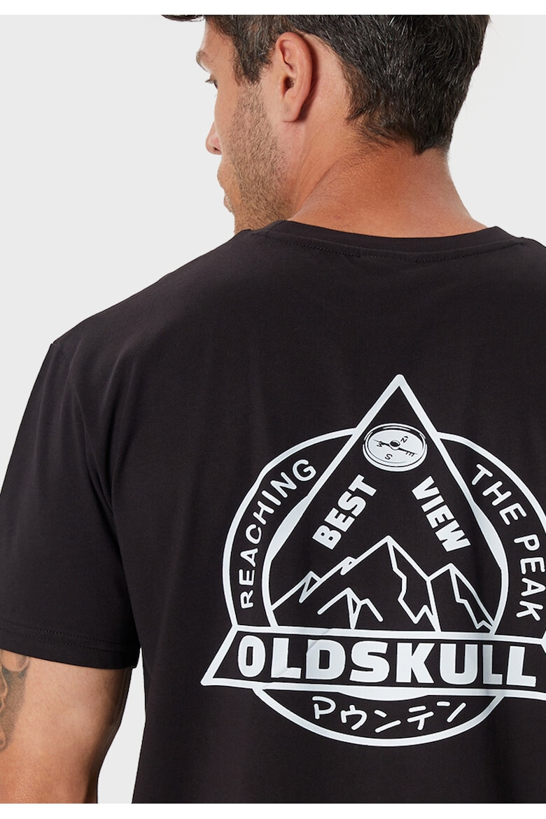 Oldskull Tricou cu imprimeu logo si decolteu la baza gatului 173153 - Pled.ro