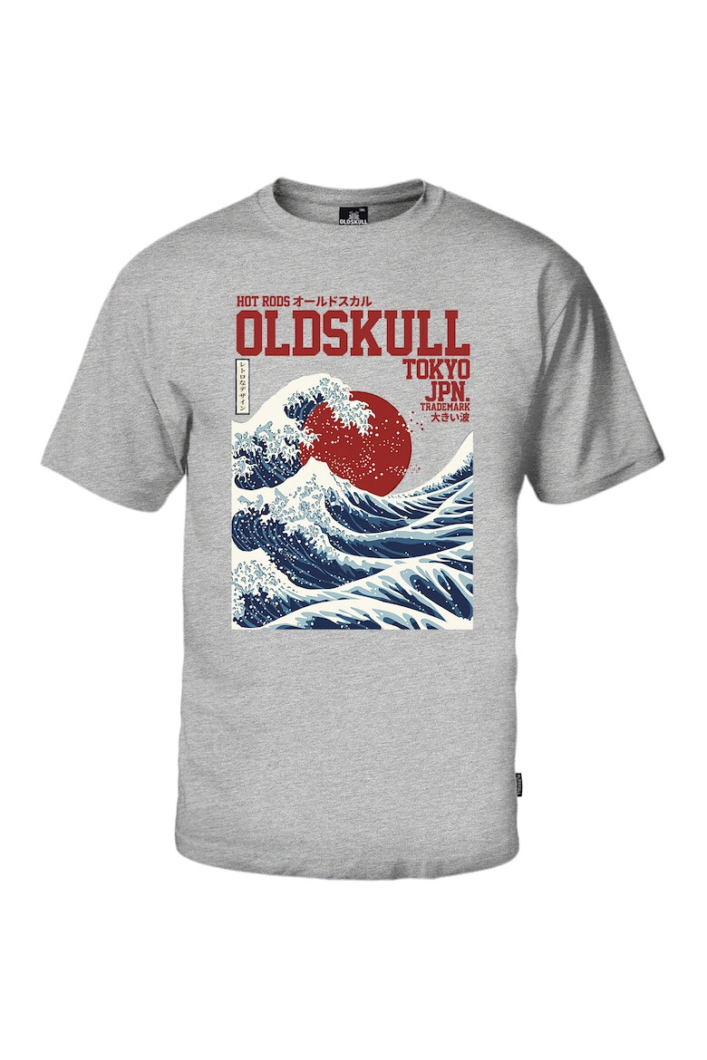 Oldskull Tricou cu imprimeu si decolteu la baza gatului - Pled.ro