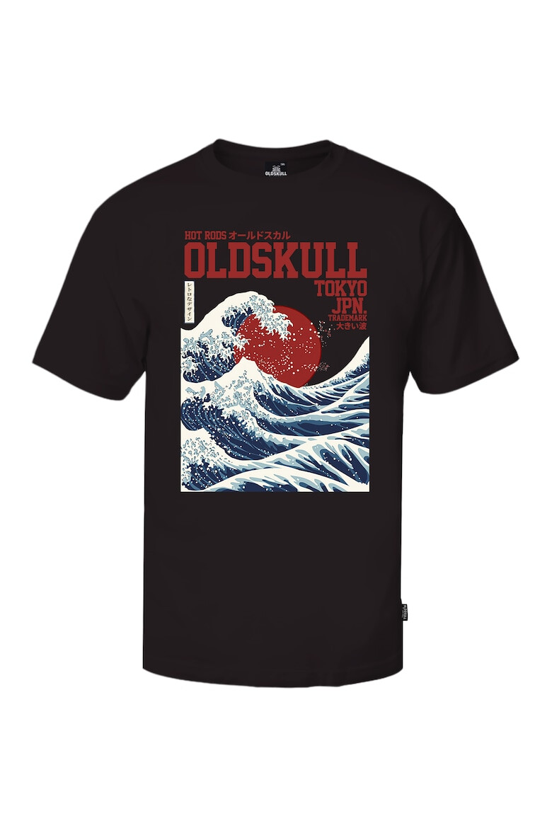 Oldskull Tricou cu imprimeu si decolteu la baza gatului - Pled.ro