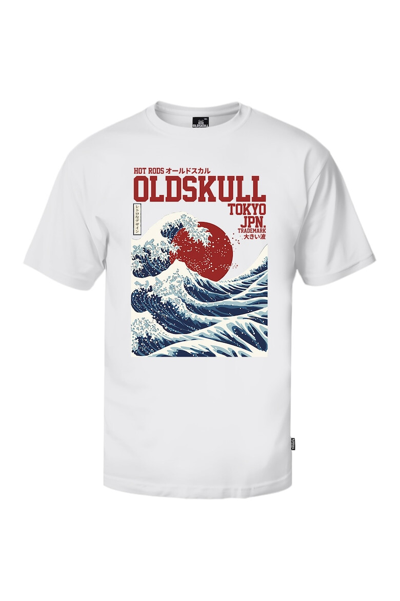 Oldskull Tricou cu imprimeu si decolteu la baza gatului - Pled.ro