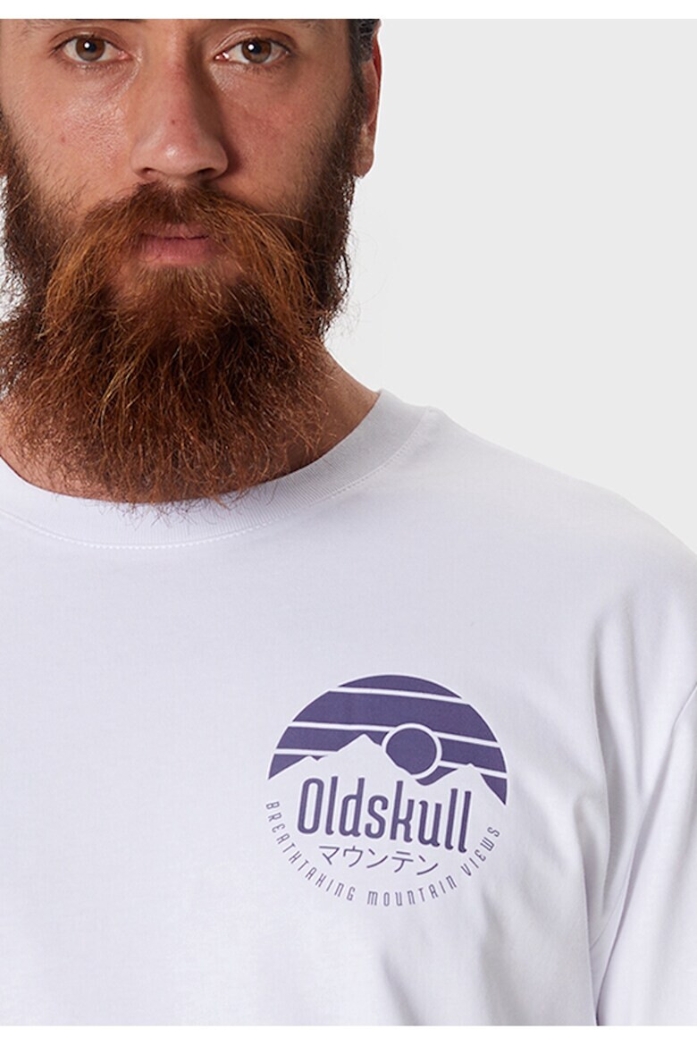 Oldskull Tricou de bumbac cu decolteu la baza gatului - Pled.ro