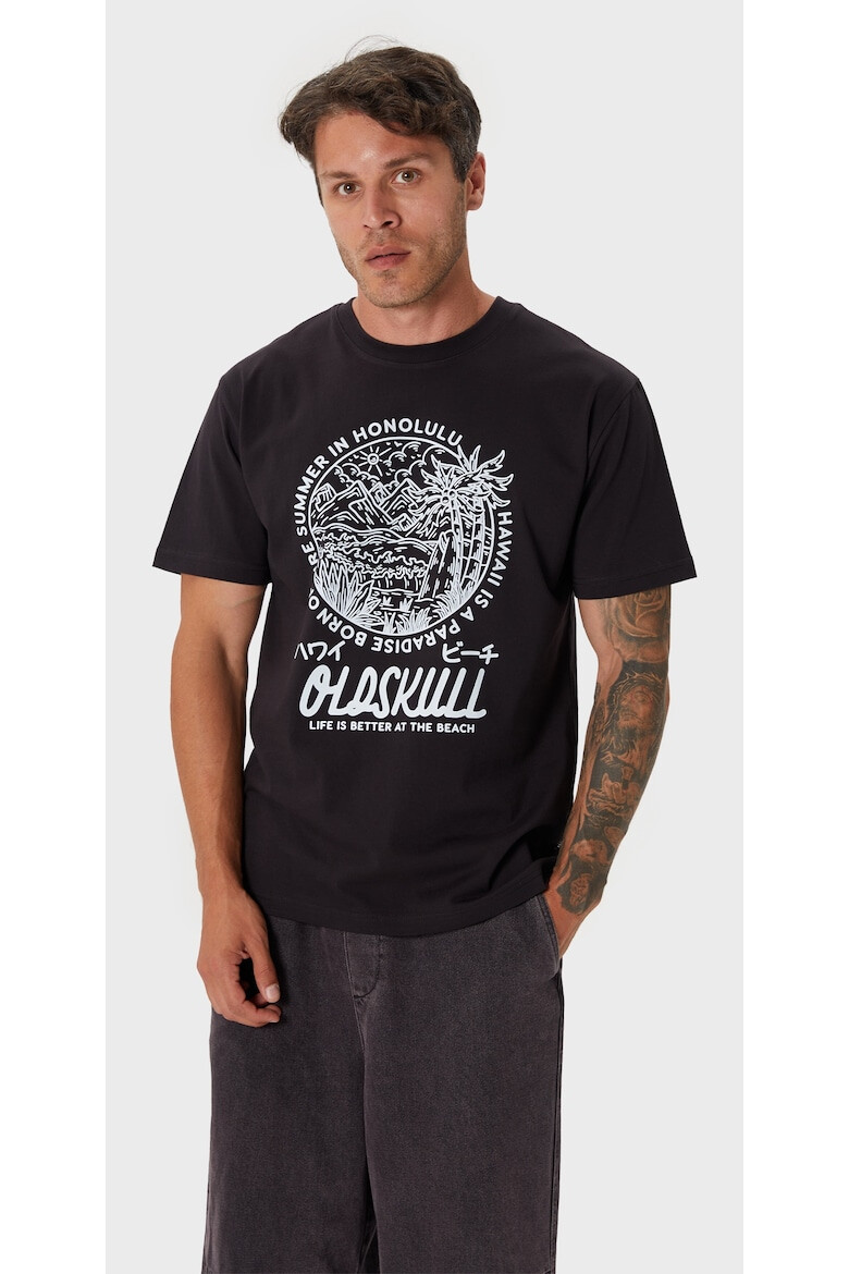 Oldskull Tricou de bumbac cu imprimeu - Pled.ro