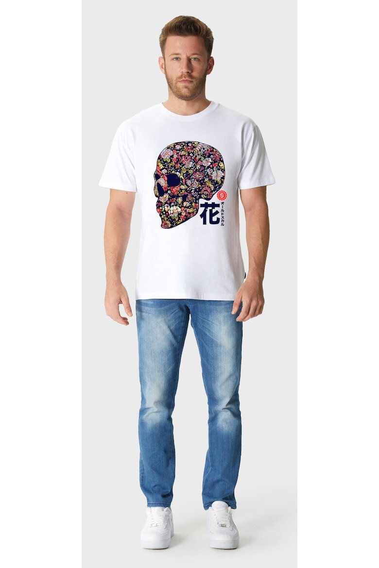 Oldskull Tricou de bumbac cu imprimeu cu craniu - Pled.ro