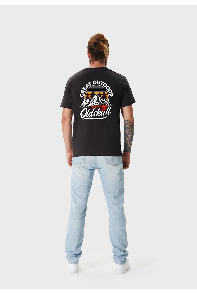 Oldskull Tricou de bumbac cu imprimeu grafic pe spate - Pled.ro