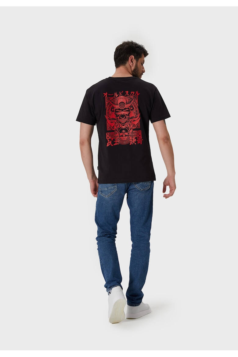 Oldskull Tricou de bumbac cu imprimeu grafic pe spate - Pled.ro