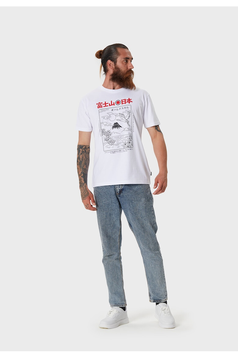 Oldskull Tricou de bumbac cu imprimeu grafic si decolteu la baza gatului - Pled.ro