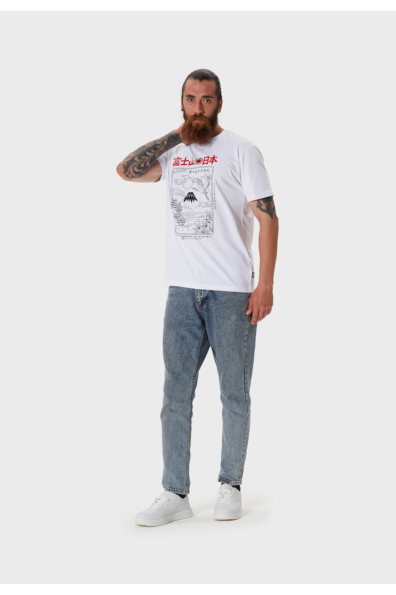 Oldskull Tricou de bumbac cu imprimeu grafic si decolteu la baza gatului - Pled.ro