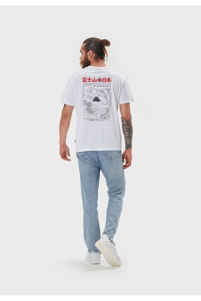 Oldskull Tricou de bumbac cu imprimeu grafic si decolteu la baza gatului - Pled.ro