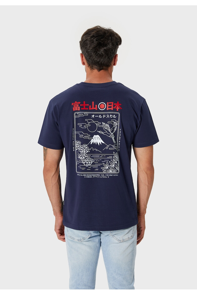 Oldskull Tricou de bumbac cu imprimeu grafic si decolteu la baza gatului - Pled.ro