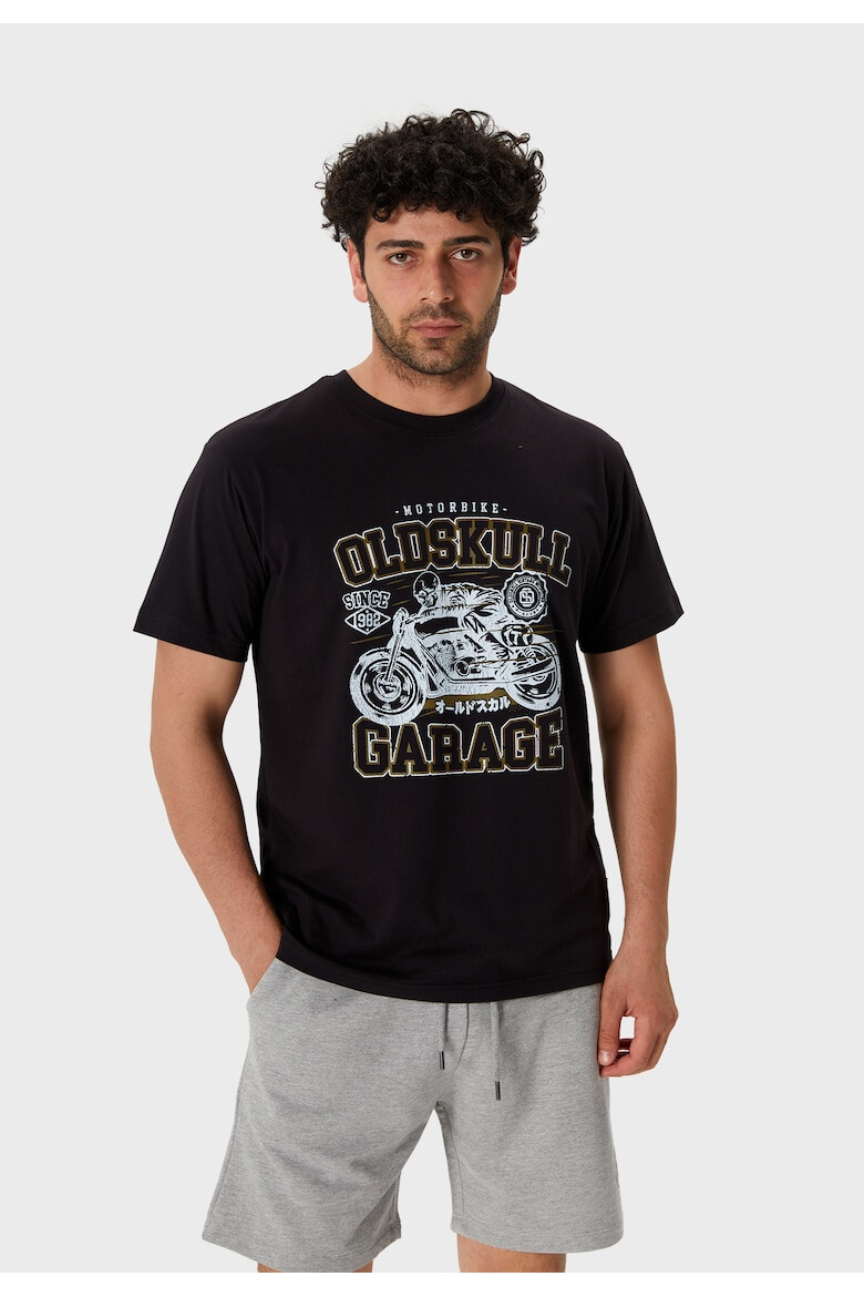 Oldskull Tricou de bumbac cu imprimeu grafic si logo - Pled.ro