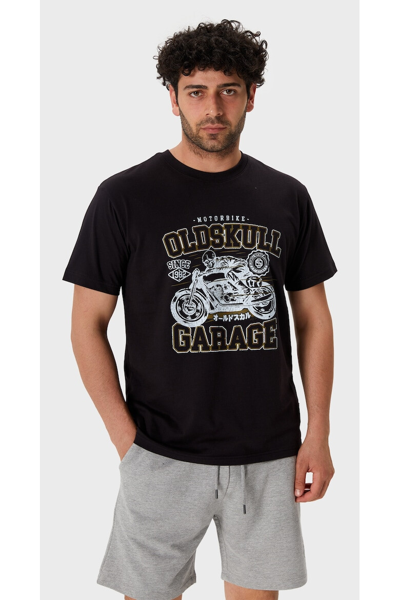 Oldskull Tricou de bumbac cu imprimeu grafic si logo - Pled.ro