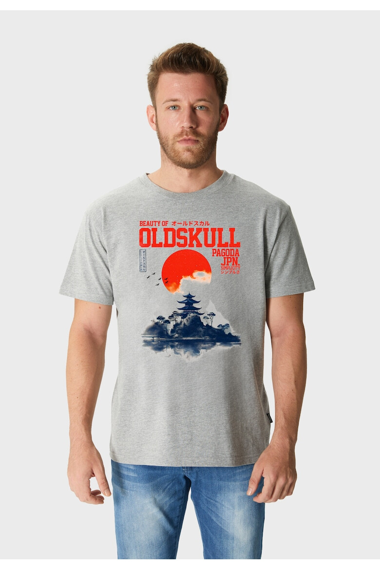 Oldskull Tricou de bumbac cu imprimeu Pagoda - Pled.ro