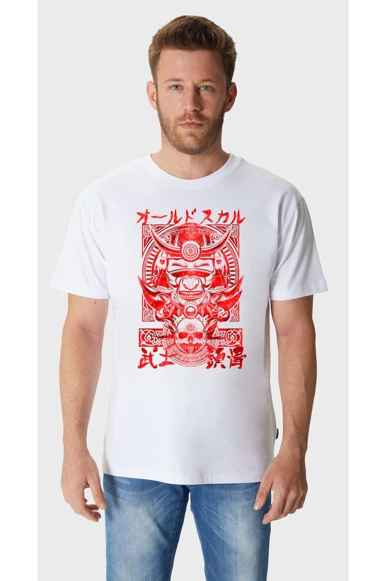 Oldskull Tricou de bumbac cu imprimeu Samurai - Pled.ro