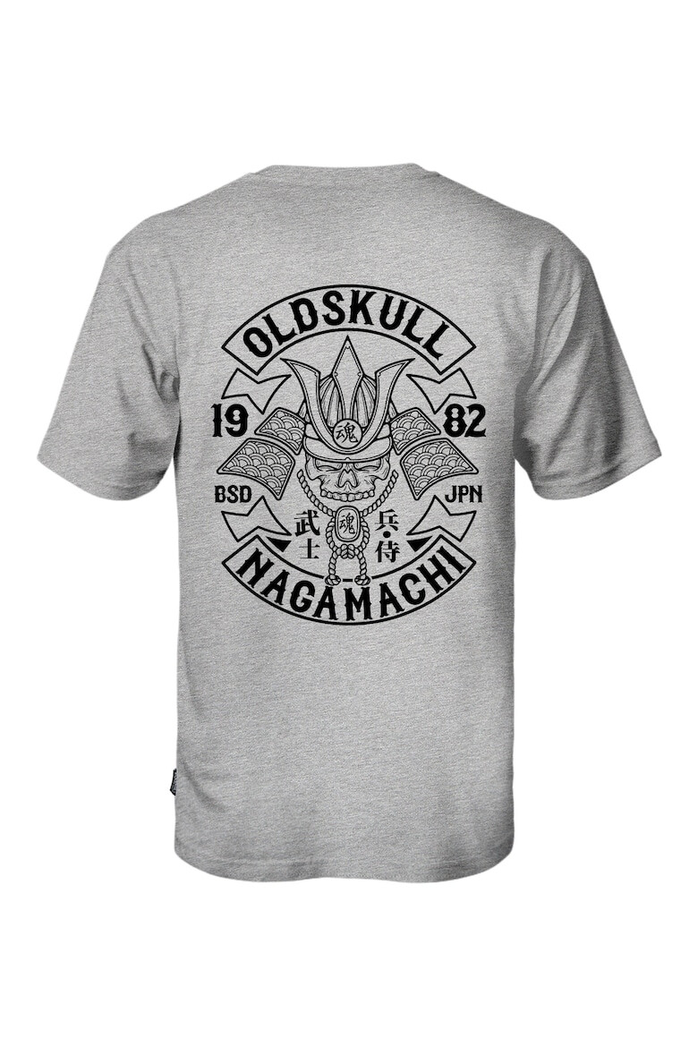 Oldskull Tricou de bumbac cu imprimeu si decolteu la baza gatului - Pled.ro