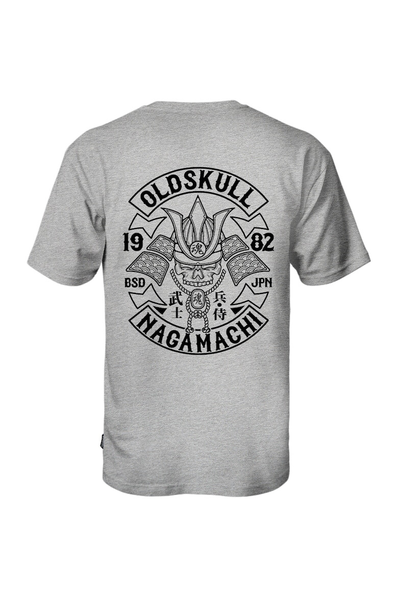 Oldskull Tricou de bumbac cu imprimeu si decolteu la baza gatului - Pled.ro