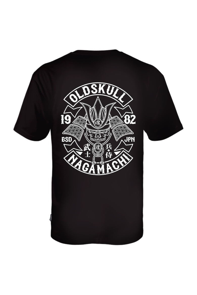 Oldskull Tricou de bumbac cu imprimeu si decolteu la baza gatului - Pled.ro