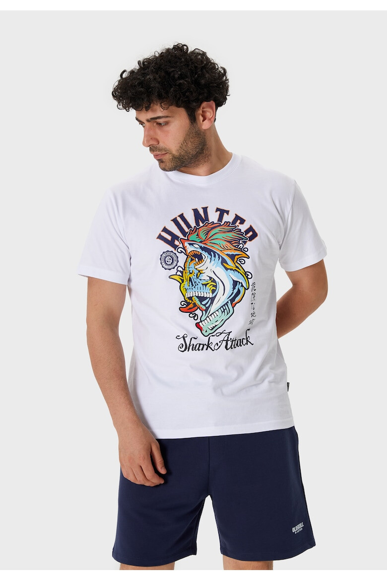 Oldskull Tricou lejer de bumbac cu imprimeu - Pled.ro