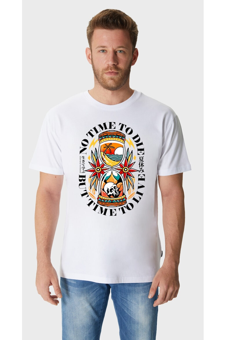 Oldskull Tricou lejer de bumbac cu imprimeu - Pled.ro