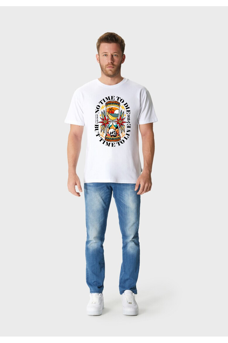 Oldskull Tricou lejer de bumbac cu imprimeu - Pled.ro