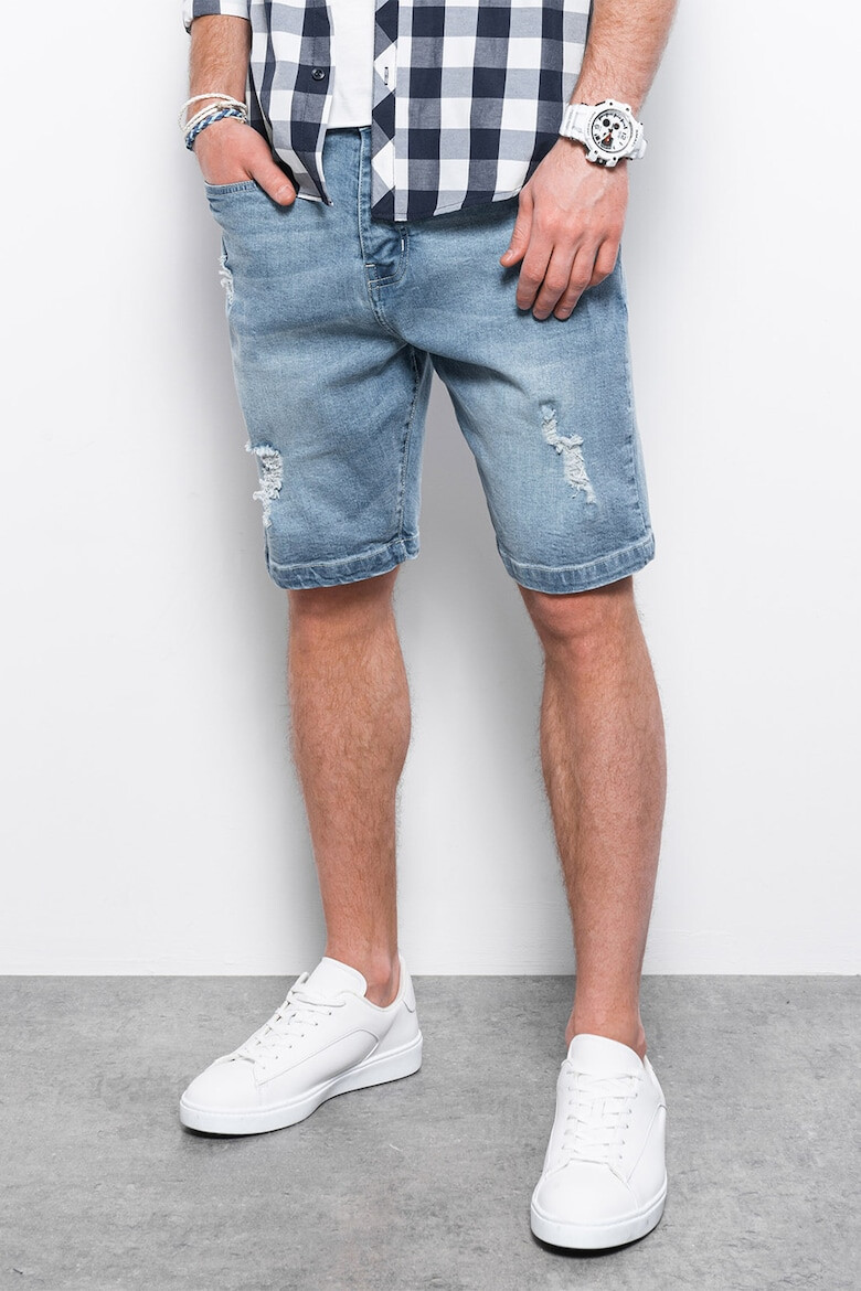 OMBRE Bermude din denim cu model uni - Pled.ro