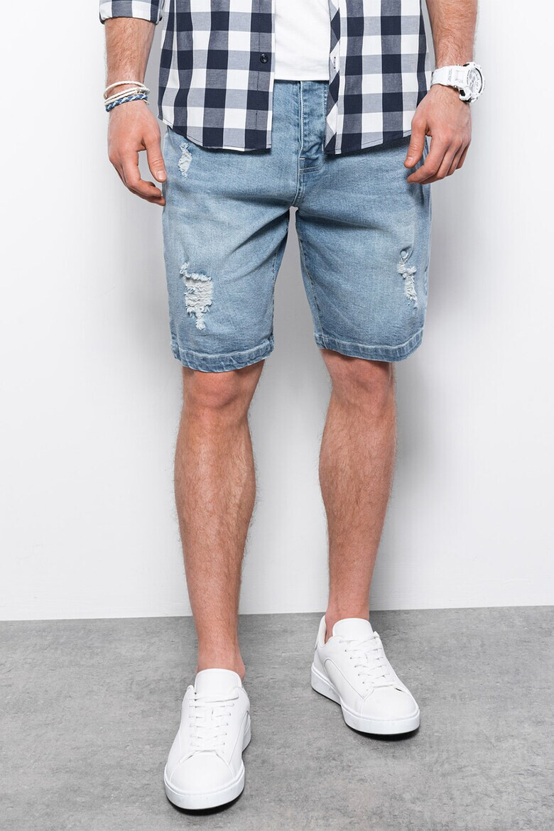 OMBRE Bermude din denim cu model uni - Pled.ro