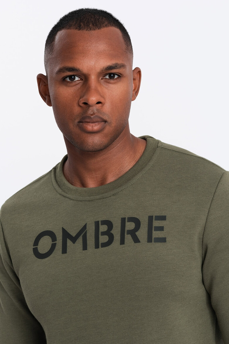 OMBRE Bluza de trening din amestec de bumbac cu model text - Pled.ro