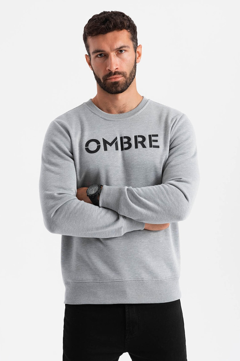 OMBRE Bluza de trening din amestec de bumbac cu model text - Pled.ro