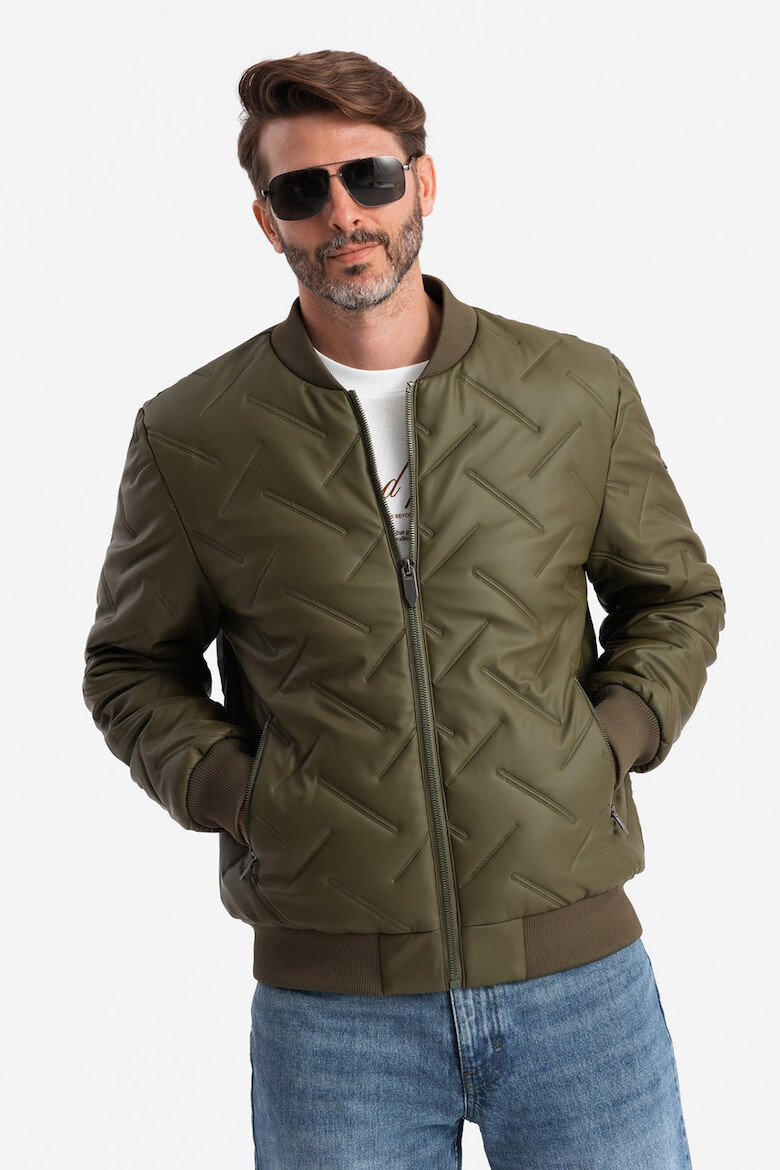 OMBRE Jacheta bomber cu aspect matlasat - Pled.ro