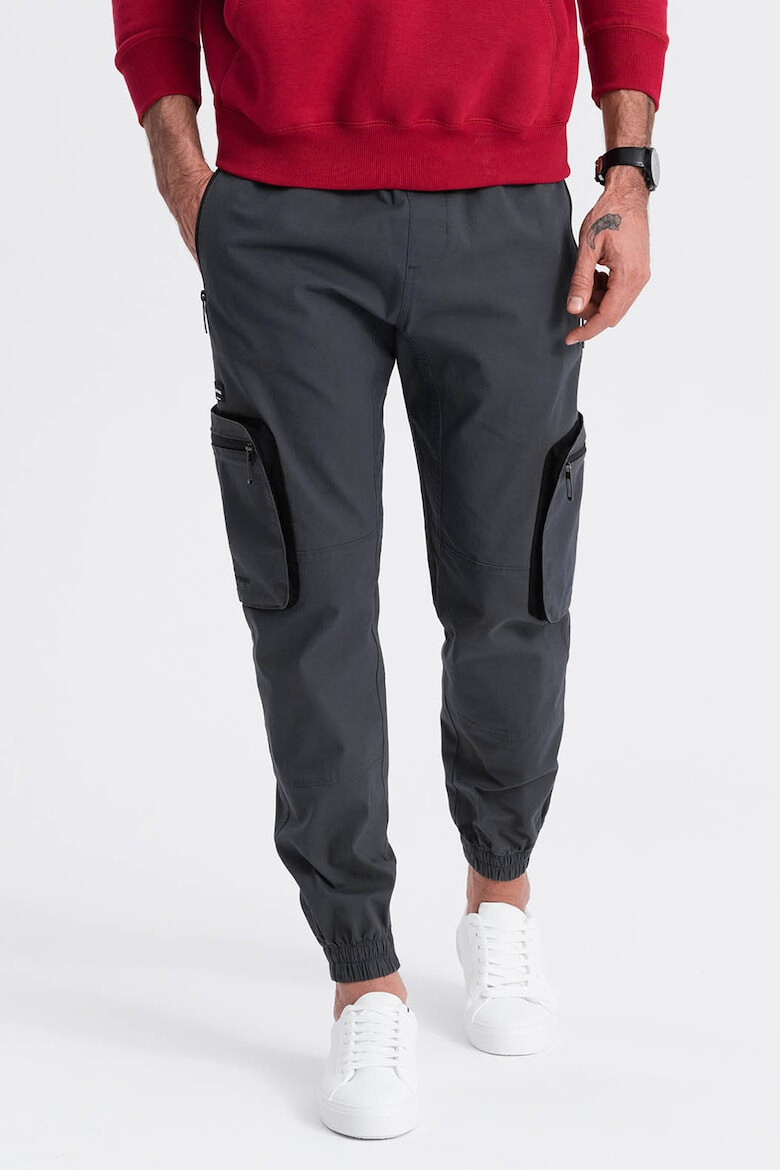 OMBRE Pantaloni cargo cu mansete elastice - Pled.ro