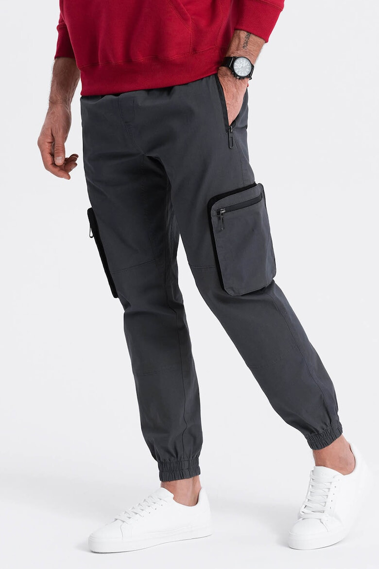 OMBRE Pantaloni cargo cu mansete elastice - Pled.ro