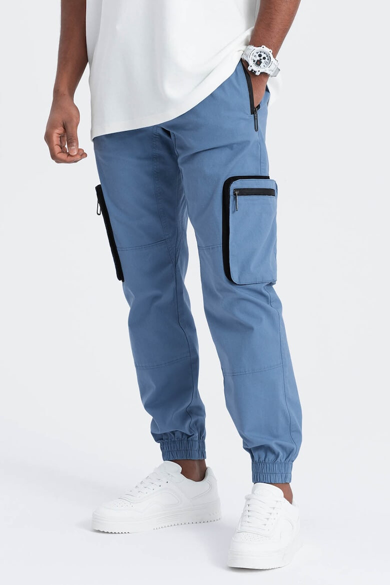 OMBRE Pantaloni cargo cu mansete elastice - Pled.ro