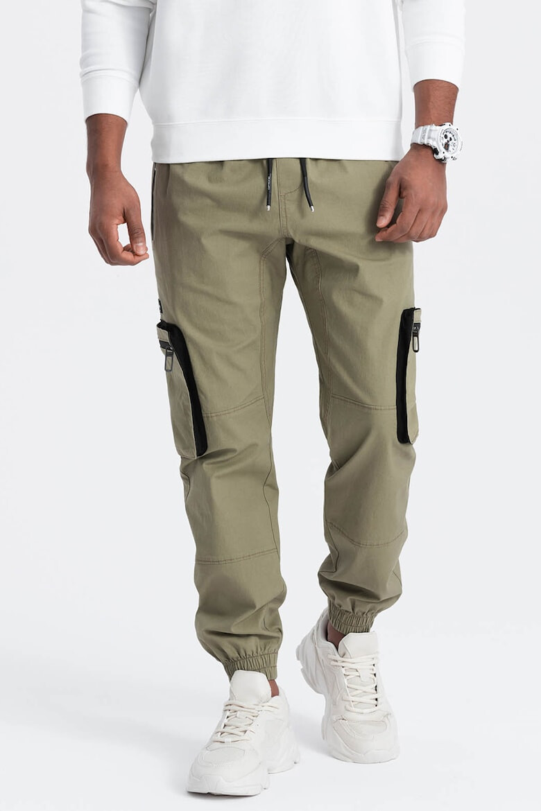 OMBRE Pantaloni cargo cu mansete elastice - Pled.ro