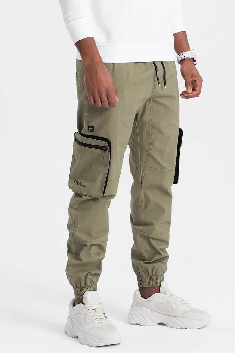 OMBRE Pantaloni cargo cu mansete elastice - Pled.ro