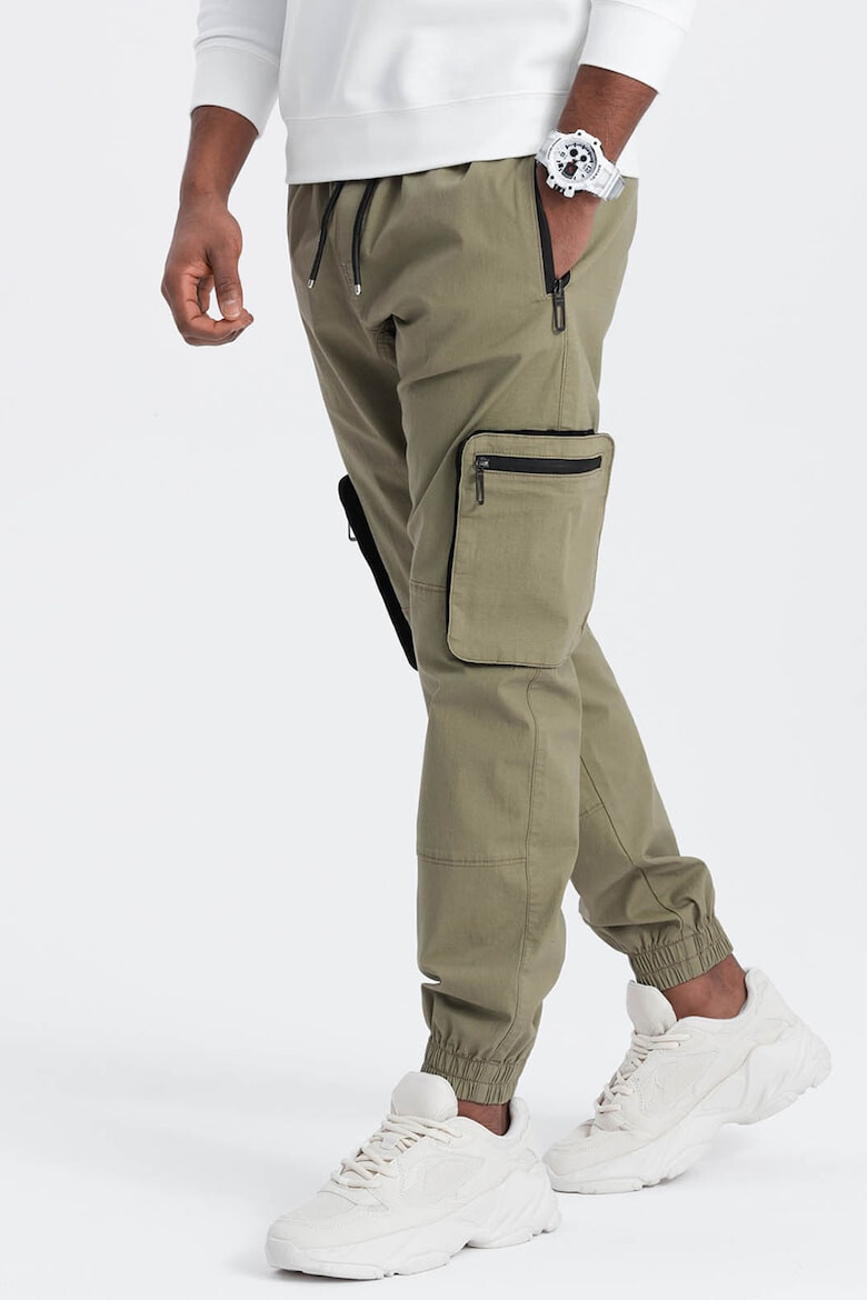 OMBRE Pantaloni cargo cu mansete elastice - Pled.ro