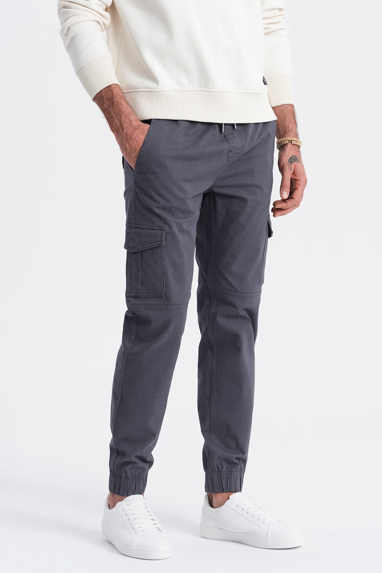 OMBRE Pantaloni cargo cu snur in talie - Pled.ro