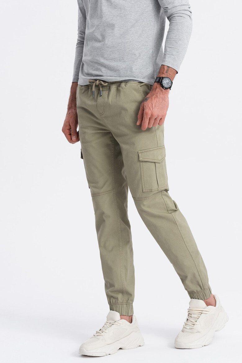 OMBRE Pantaloni cargo cu snur in talie - Pled.ro