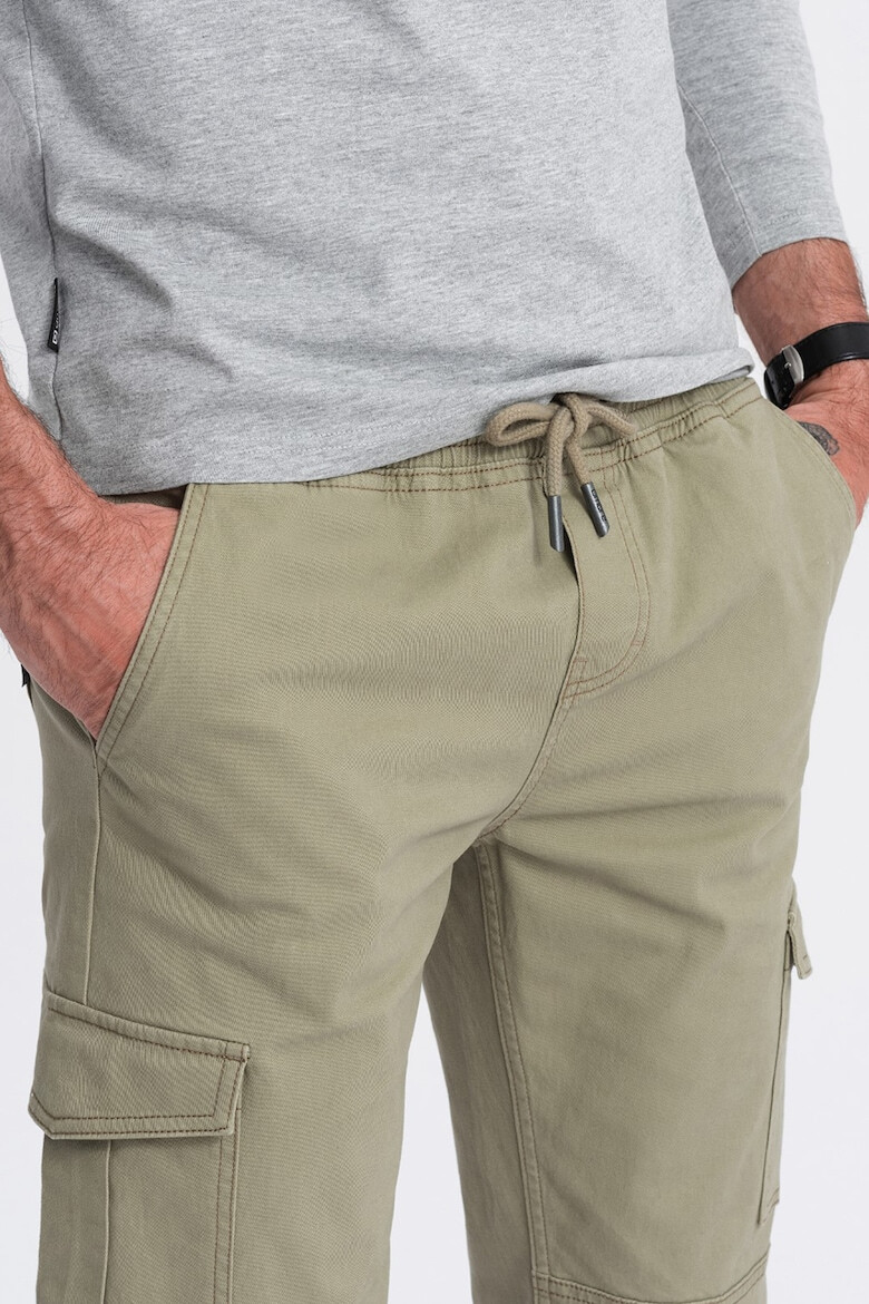 OMBRE Pantaloni cargo cu snur in talie - Pled.ro