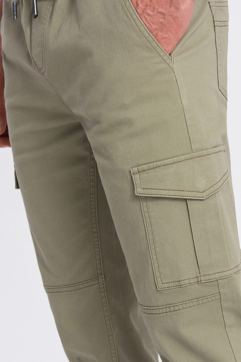 OMBRE Pantaloni cargo cu snur in talie - Pled.ro