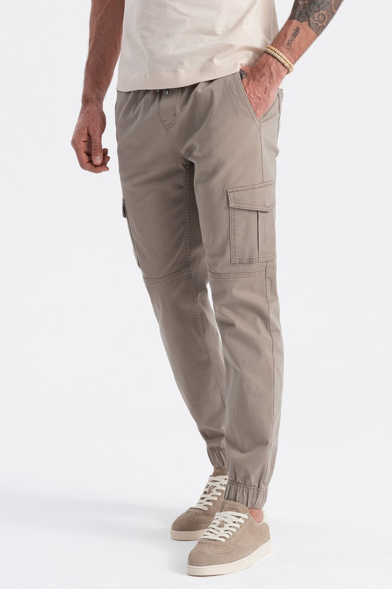 OMBRE Pantaloni cargo cu snur in talie - Pled.ro