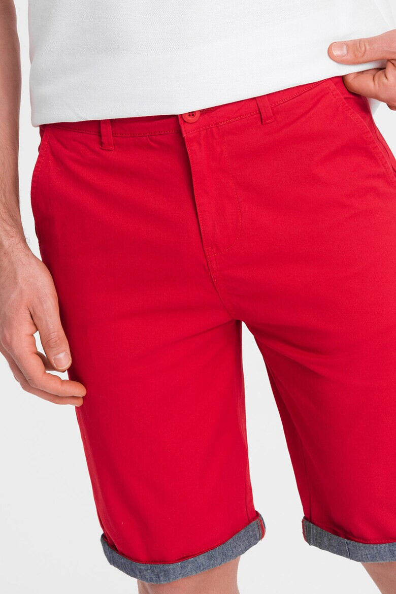 OMBRE Pantaloni chino scurti cu terminatie contrastanta - Pled.ro