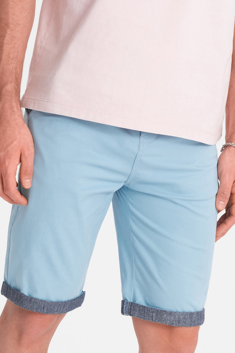 OMBRE Pantaloni chino scurti cu terminatie contrastanta - Pled.ro