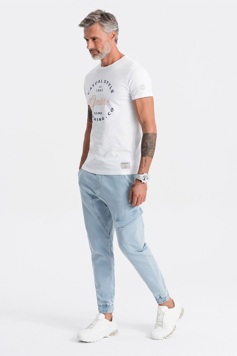 OMBRE Pantaloni jogger cargo cu snur - Pled.ro