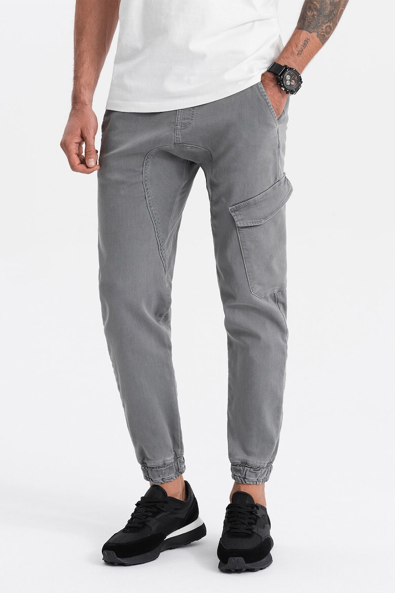 OMBRE Pantaloni jogger cargo cu snur - Pled.ro