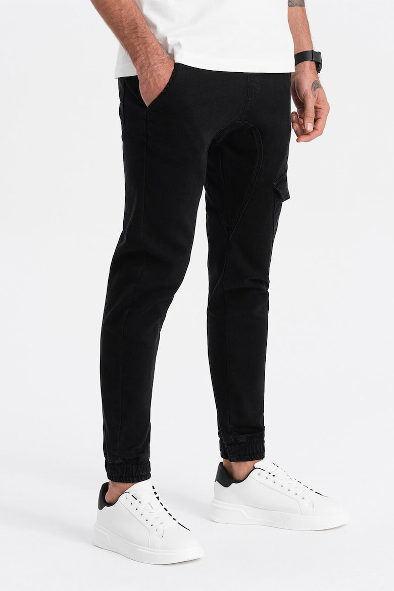 OMBRE Pantaloni jogger cargo cu snur - Pled.ro