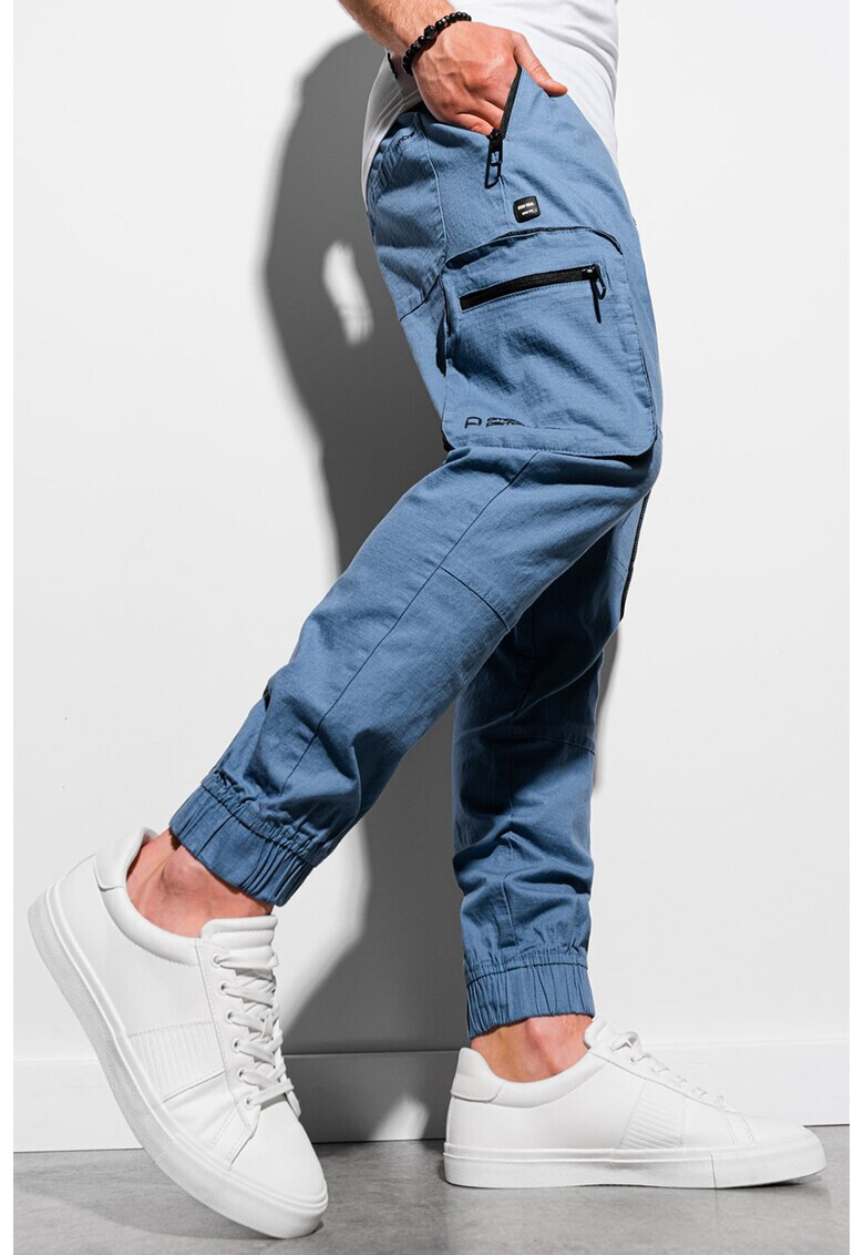 OMBRE Pantaloni jogger cargo cu snur de ajustare in talie - Pled.ro