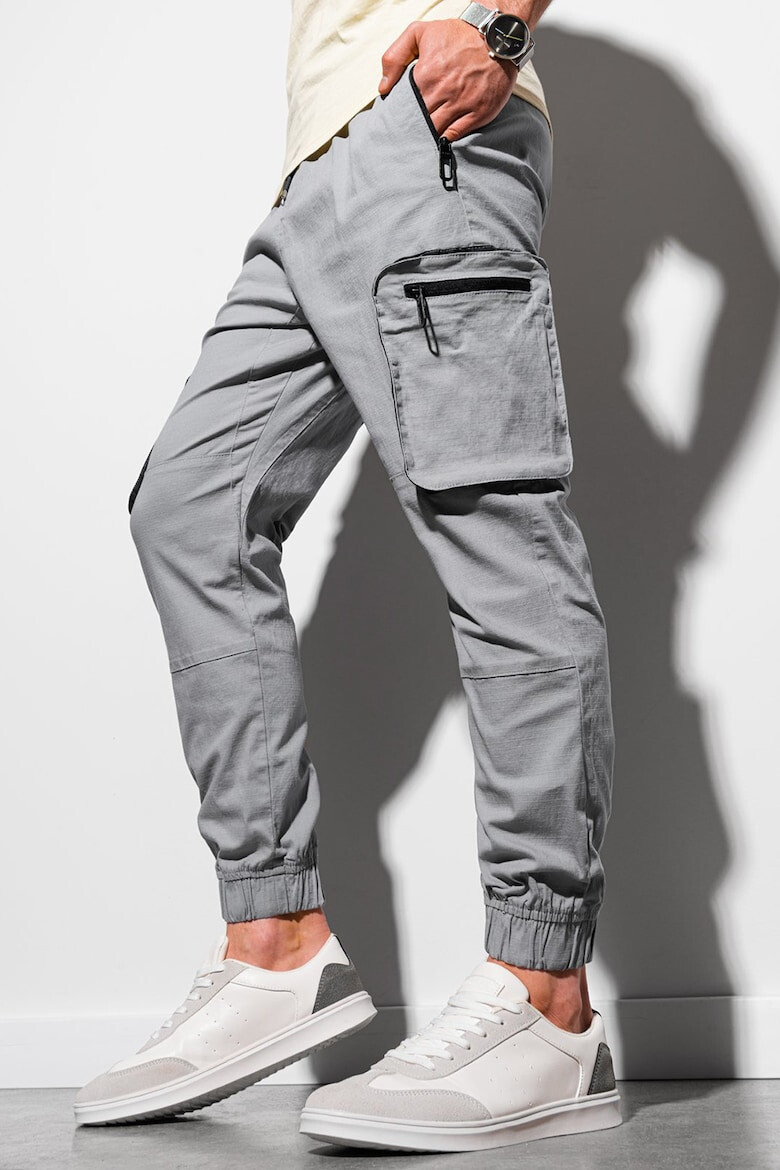 OMBRE Pantaloni jogger cargo cu snur de ajustare in talie - Pled.ro