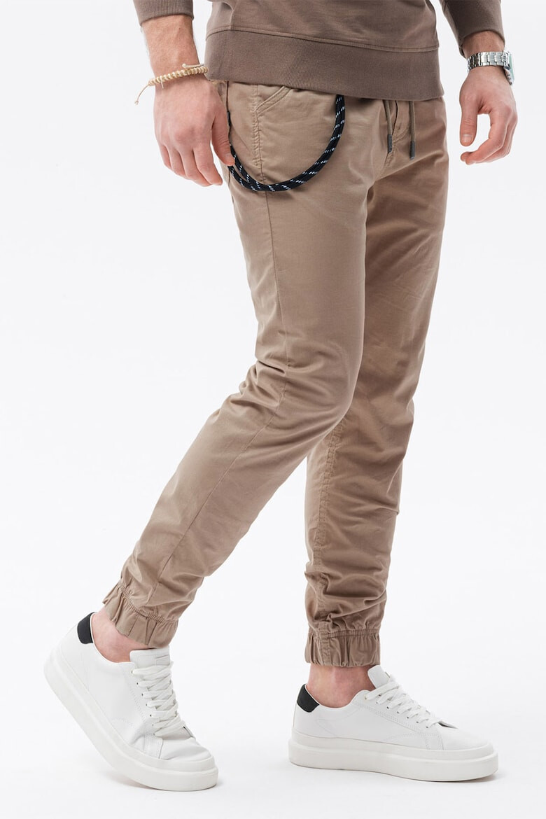 OMBRE Pantaloni jogger conici cu snur de ajustare - Pled.ro